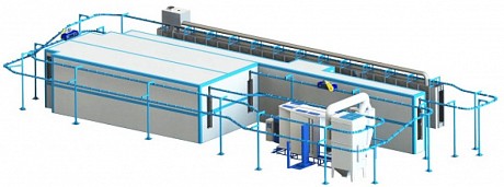 Автоматическая линия порошковой покраски без подготовки Technomax TM-2,5